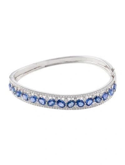 Pre-owned Bracelet 18k 5.25ctw & 1.49ctw Diamond Hinge Bangle , 6.5" In Multi