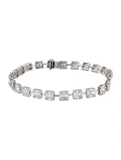 Pre-owned Bracelet 18k 5.27ctw Diamond Link , 8" In Multi