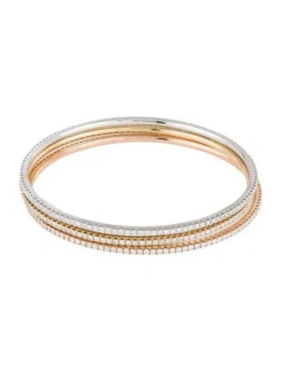 Pre-owned Bracelet 18k 5.53ctw Diamond Bangle Set, 7.75" In Multi