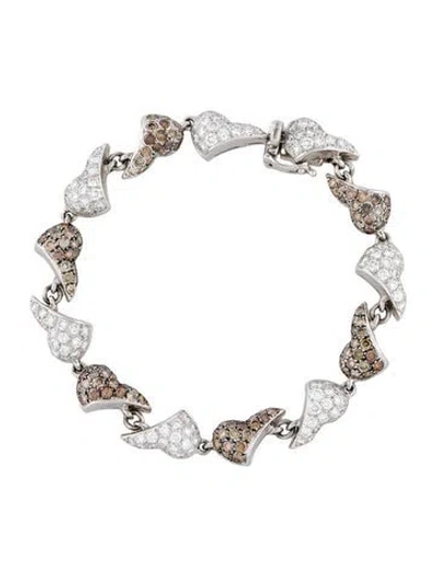 Pre-owned Bracelet 18k 5.85ctw Diamond Pave' Station , 6.75" In Multi