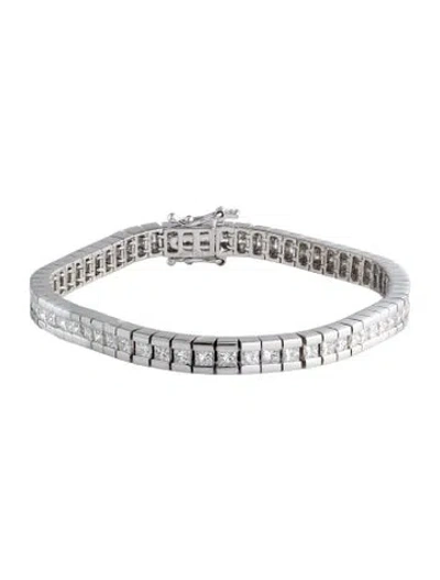 Pre-owned Bracelet 18k 5.85ctw Diamond Tennis , 6.5" In Multi