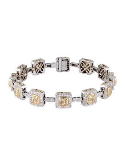 Pre-owned Bracelet 18k 5.88ctw Diamond Station , 6.75" In Multi