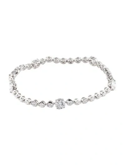 Pre-owned Bracelet 18k 6.00ctw Lab-grown Diamond Tennis , 7.25" In Multi
