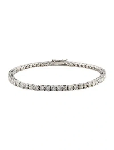 Pre-owned Bracelet 18k 6.02ctw Diamond Tennis Link , 7.25" In Multi