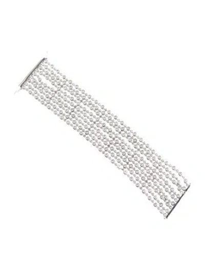 Pre-owned Bracelet 18k 6.21ctw Diamond Multistrand , 6.5", 6.5"