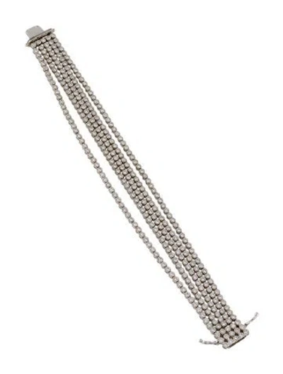 Pre-owned Bracelet 18k 6.25ctw Diamond Tennis Multistrand, 7"
