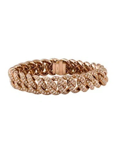 Pre-owned Bracelet 18k 6.80ctw Diamond Curb Link , 7.5" In Multi