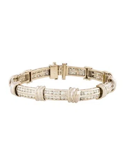 Pre-owned Bracelet 18k 7.20ctw Diamond Link , 8.5" In Multi