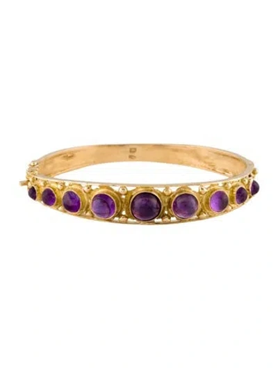 Pre-owned Bracelet 18k 8.67ctw Amethyst , 6.75" In Multi