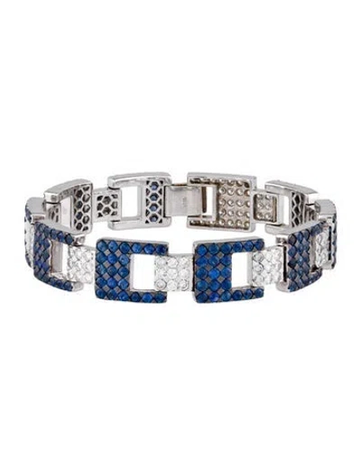 Pre-owned Bracelet 18k 9.26ct Sapphire & Diamond , 7.5" In Multi