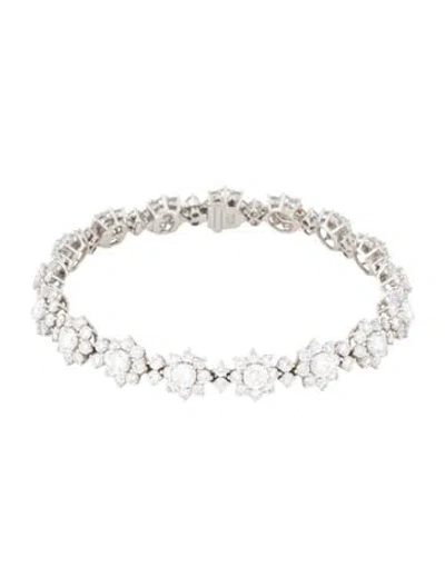 Pre-owned Bracelet 18k 9.42ctw Lab-grown Diamond Station , 6.25" In Multi