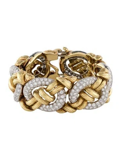 Pre-owned Bracelet 18k & Platinum 16.56ctw Diamond Link , 6.25" In Multi