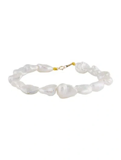 Pre-owned Bracelet 18k Baroque Pearl , 7" In Multi