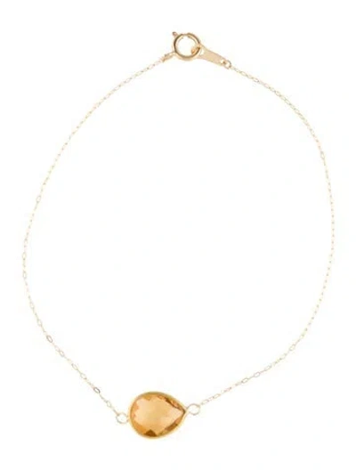 Pre-owned Bracelet 18k Citrine Station , 7.25" In Multi