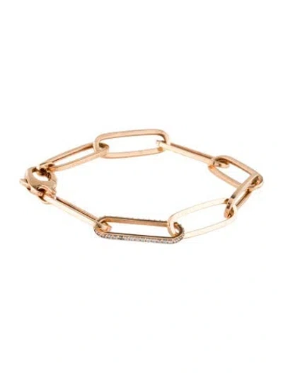 Pre-owned Bracelet 18k Cubic Zirconia Link , 6.25" In Multi