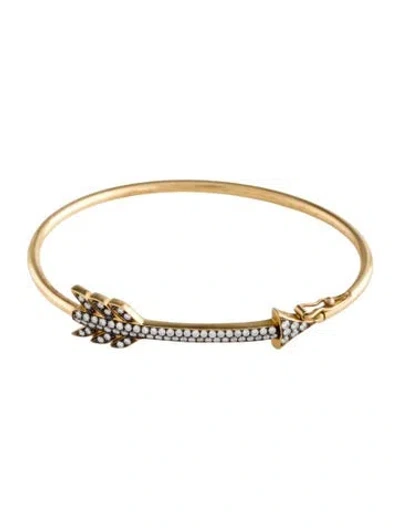 Pre-owned Bracelet 18k Diamond Arrow Bangle , 6.75" In Multi