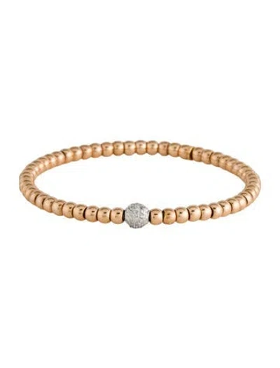 Pre-owned Bracelet 18k Diamond Ball Bead , 6.5" In Multi