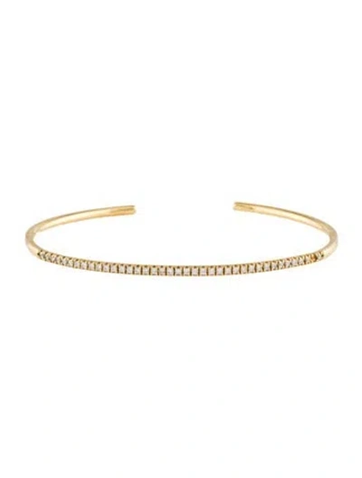 Pre-owned Bracelet 18k Diamond Bar Cuff , 6.5" In Multi