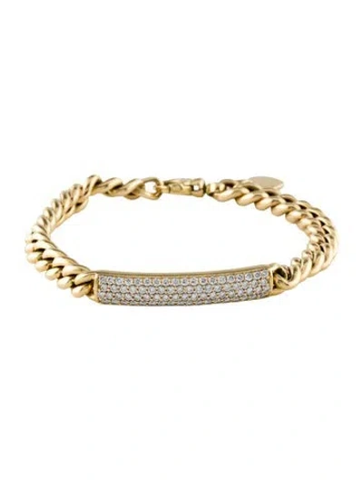 Pre-owned Bracelet 18k Diamond Bar Station , 6.25" In Multi
