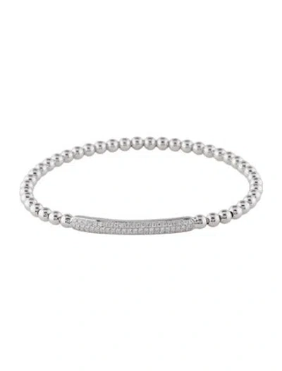 Pre-owned Bracelet 18k Diamond Bead , 7" In Multi