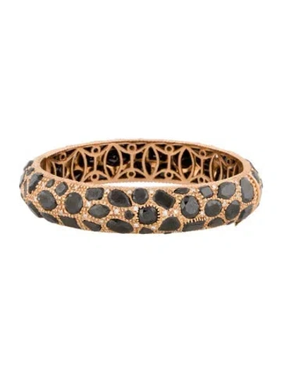 Pre-owned Bracelet 18k Diamond Cluster Bangle , 6.75" In Multi