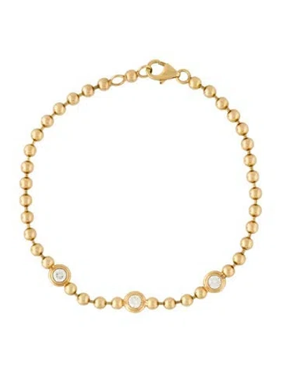 Pre-owned Bracelet 18k Diamond Double Bubble Bezel , 6.5" In Multi