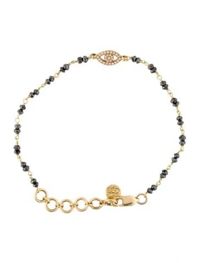 Pre-owned Bracelet 18k Diamond Eye Link Bead , 7.25" In Multi