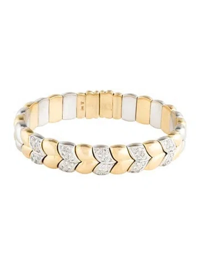 Pre-owned Bracelet 18k Diamond Flex Cuff, 6.25" In Multi