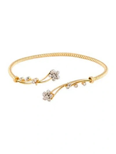 Pre-owned Bracelet 18k Diamond Flex Cuff , 7.25" In Multi