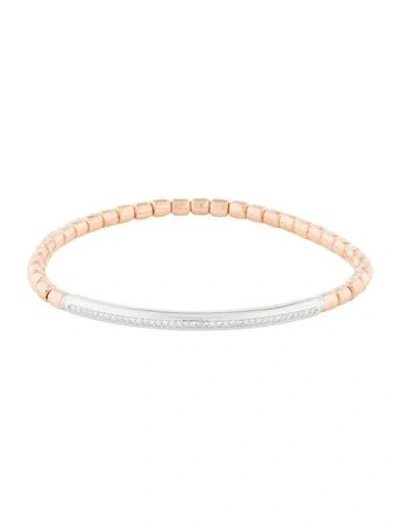 Pre-owned Bracelet 18k Diamond Flexible Half Bangle , 6.5" In Multi