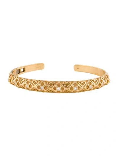 Pre-owned Bracelet 18k Diamond Hinge Cuff, 6.5" In Multi