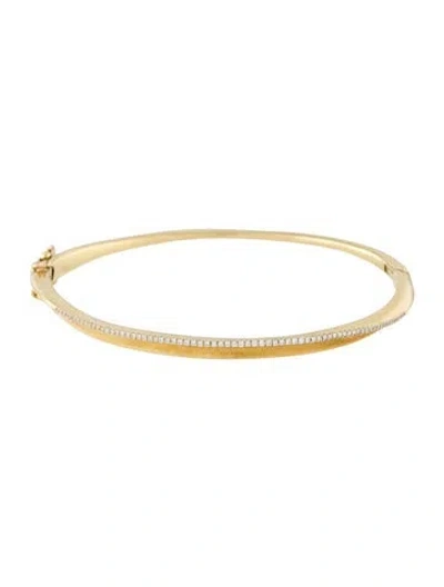 Pre-owned Bracelet 18k Diamond Hinged Bangle, 6.25" In Multi