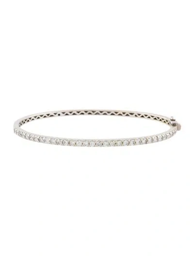 Pre-owned Bracelet 18k Diamond Hinged Bangle , 6.75" In Multi