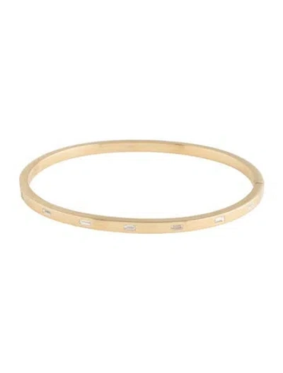 Pre-owned Bracelet 18k Diamond Hinged Bangle , 6.75" In Multi