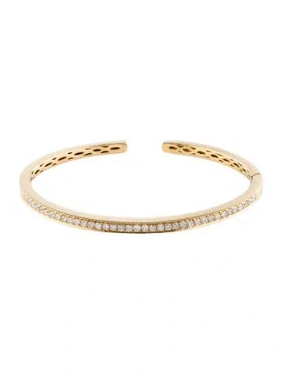 Pre-owned Bracelet 18k Diamond Hinged Cuff , 6" In Multi