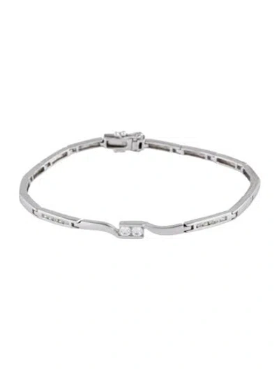 Pre-owned Bracelet 18k Diamond Link , 6.5" In Multi