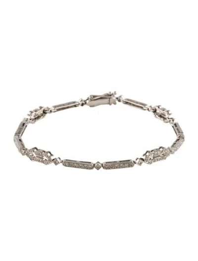 Pre-owned Bracelet 18k Diamond Link , 6.75" In Multi