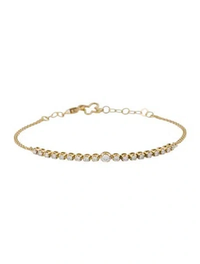 Pre-owned Bracelet 18k Diamond Linnear Station , 7.5" In Multi