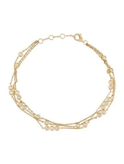 Pre-owned Bracelet 18k Diamond Multistrand Station, 7.25"