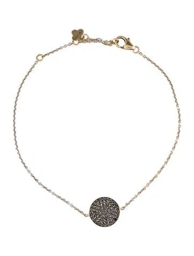 Pre-owned Bracelet 18k Diamond Round Disc Charm , 6.75" In Multi