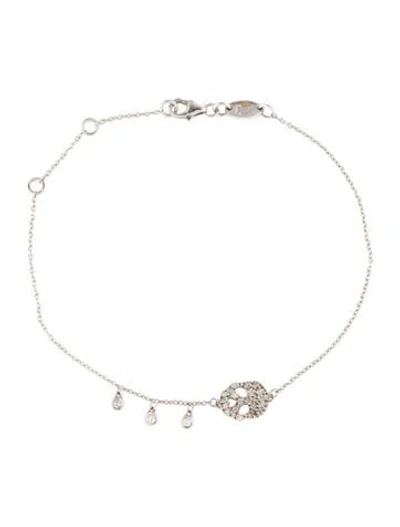 Pre-owned Bracelet 18k Diamond Skull Station , 7.5" In Multi