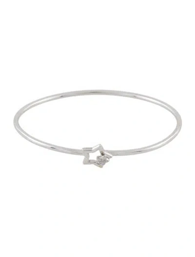 Pre-owned Bracelet 18k Diamond Star Bangle, 5.75" In Multi