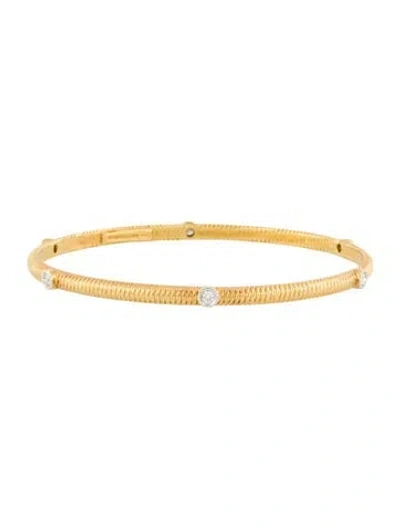 Pre-owned Bracelet 18k Diamond Station Bangle , 8" In Multi