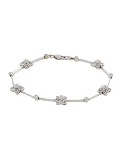 Pre-owned Bracelet 18k Diamond Station , 6.25" In Multi