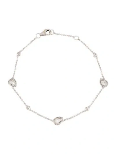 Pre-owned Bracelet 18k Diamond Station , 7" In Multi