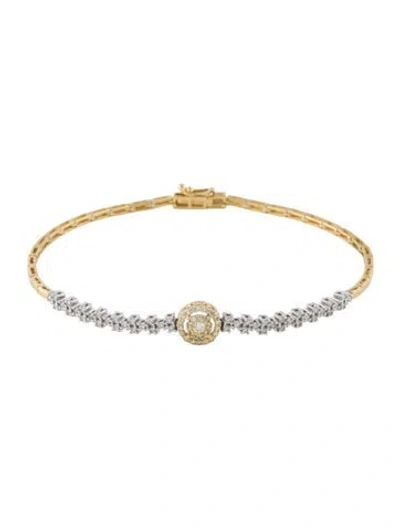 Pre-owned Bracelet 18k Diamond Station , 7.25" In Multi