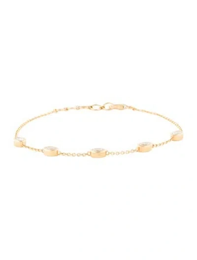 Pre-owned Bracelet 18k Diamond Station , 7.5" In Multi
