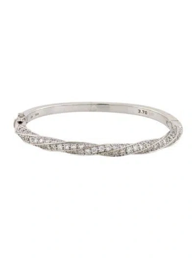 Pre-owned Bracelet 18k Diamond Twist Bangle , 6.25" In Multi
