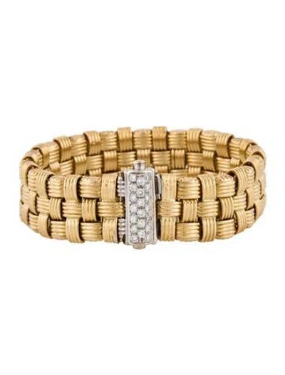 Pre-owned Bracelet 18k Diamond Woven , 6.5" In Multi
