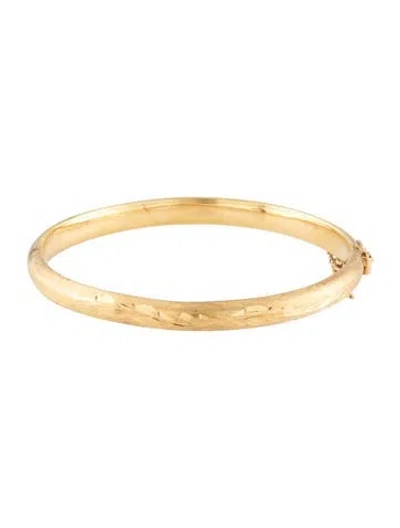 Pre-owned Bracelet 18k Etched Bangle , 7" In Multi
